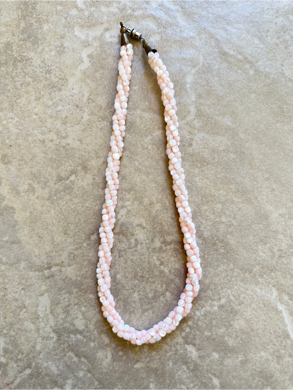 Handmade Pink Pearl Beaded Necklace